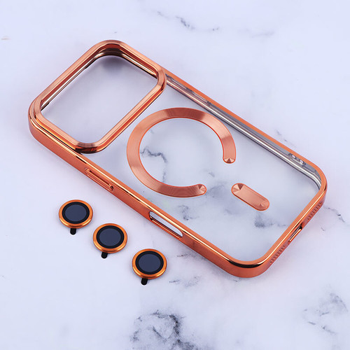 قاب ژله ای مگ سیف آیفون iPhone 17 Pro دور رنگی با محافظ لنز رینگی