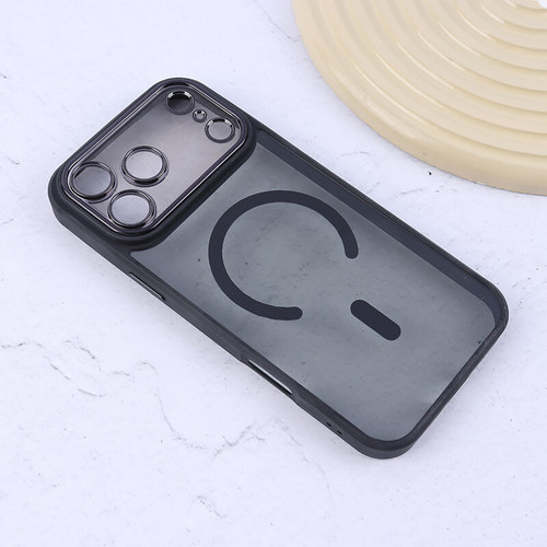 قاب مگ سیف دور سیلیکونی دودی Apple iPhone 17 Pro - مشکی